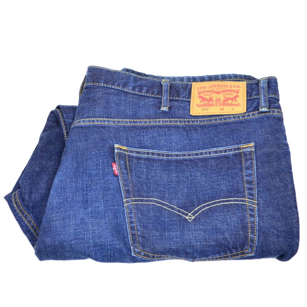 Levi's 559 Men's Size W46 L30 Blue Loose Relaxed Fit Dark Wash Denim Jeans